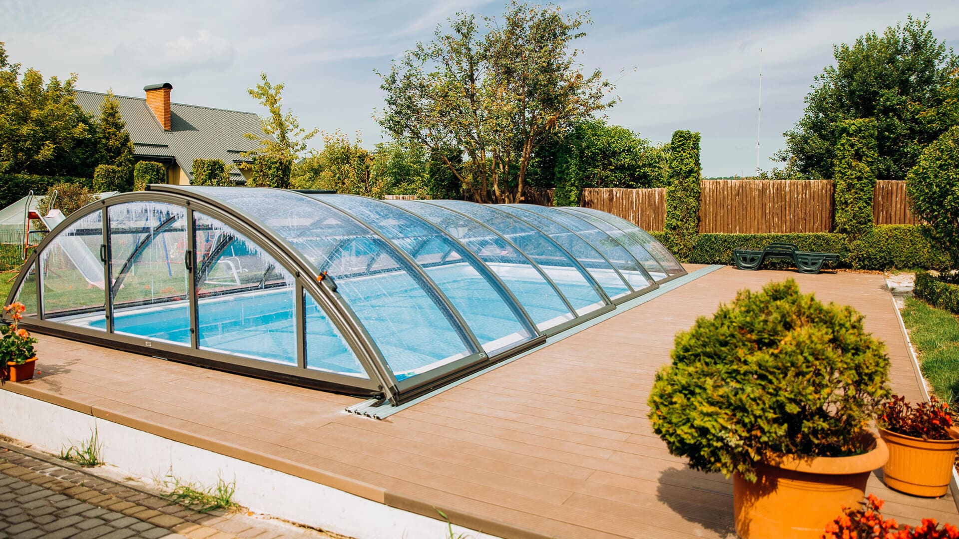 abri de piscine pour piscine enterrée