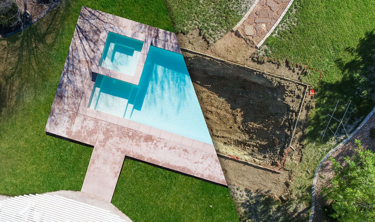 Avant/après piscine enterrée